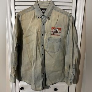 Vintage Bike Week 2004 Daytona Beach Jerzees Denim Button Down Shirt